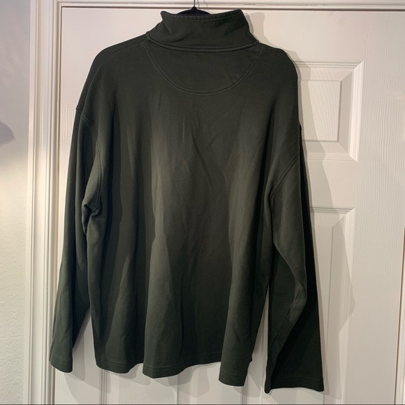 Men’s Alan Flusser Pima Cotton 1/4 Zip Green Mock Neck Pull Over XXL - Picture 2 of 6